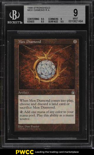 1998 Magic The Gathering Mtg Stronghold Mox Diamond R A Bgs 9 (pwcc)