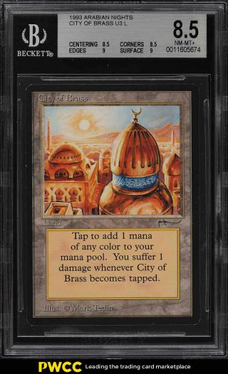 1993 Magic The Gathering Mtg Arabian Nights City Of Brass U3 L Bgs 8.  5 (pwcc)