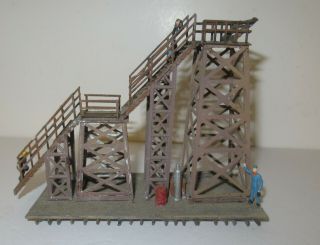 Ho Scale Scratch Built Steps With Workers (footprint 4.  5 " X2.  25 " X 3.  75 " Tall)