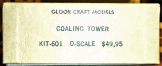 Gloor Craft Models Coaling Tower 601 Craftsman O Scale Kit