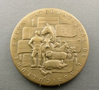French Medal.  Rooster,  Rabbit,  Horse,  Cow,  Pig,  Sheep,  Goat.  Paris 1971 By Baron