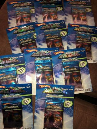 11 Hot Wheels Acceleracers 15 Card Booster Packs Collectible Card Game Rare 2004