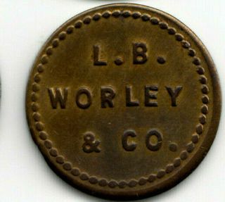 Bryson Tn Token - L.  B.  Worley & Co - 10¢ In Mdse - Giles County Tennessee