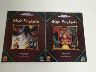 Tsr Ad&d 2nd Ed The Magic Encyclopedia Vol.  1 & 2 (9293 & 9421) Good
