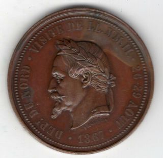 1867 French Napoleon Iii Medal For The Chamber Of Commerce Of Lille,  By Chaplain