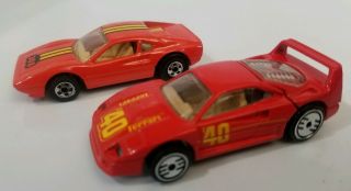 Loose Hot Wheels Red Ferrari F - 40 W/ultra Hots And 308 Color Racer Red