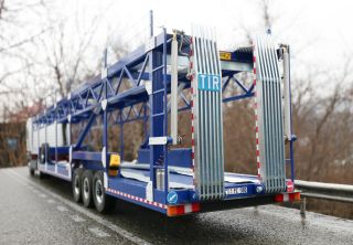 1/18 MNTRAILERS LIMITED EDITION 8 CAR TRAILER BLUE NZG ELIGOR ACTROS OTTO MAGNUM 2