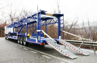 1/18 MNTRAILERS LIMITED EDITION 8 CAR TRAILER BLUE NZG ELIGOR ACTROS OTTO MAGNUM 3