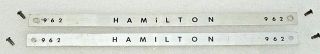 American Flyer No.  962 Hamilton Name Plates With Four Pins