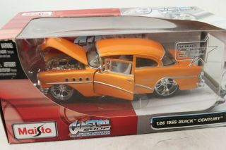 Maisto Custom Shop 1:26 1955 Buick Century Orange Diecast Car Hot Rod