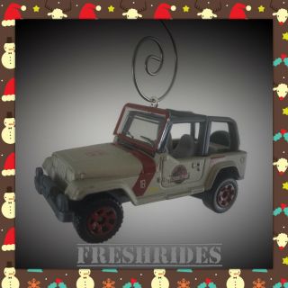 Jurassic World 1993 Jeep Wrangler Gray Diecast 1:64 Scale Christmas Ornament