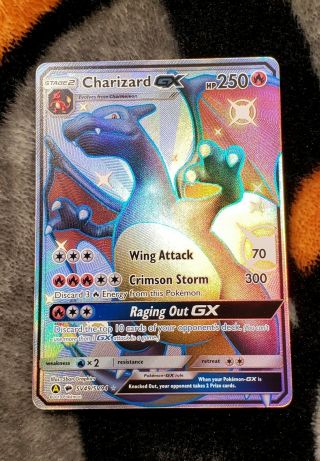 Pokémon Hidden Fates Charizard Gx Sv49/sv94 Secret Rare Shiny Gx