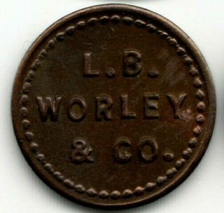 Bryson Tn Token - L.  B.  Worley & Co - 5¢ In Mdse - Giles County Tennessee