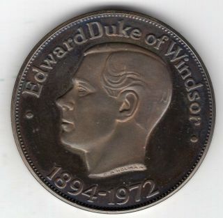 1972 British Silver Medal For Edward,  Duke Of Windsor Memorial,  By G.  A.  Holman