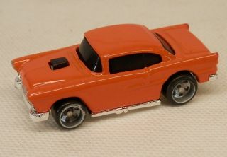 Micro Hot Wheels 1955 Chevrolet 2 - Door Orange Mini 1/87 Scale - Under 2 " Long