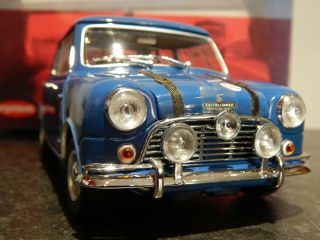 1:18 Austin Mini Cooper S Mk1 Blue Kyosho Rare 50th Anniversary 08106bl