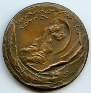 Vatican Bronze Medal Pope John VI Anno Santo Rome 1975 60mm 92gr 2
