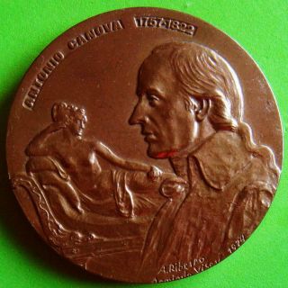L@@k Art Emperor Napoleon Bonaparte By Venetian Sculptor Canova Bronze Medal