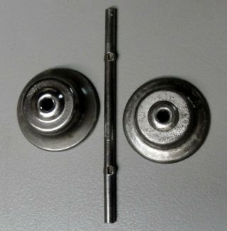 Marx Train Parts - 3/16 " Scale Metal Wheels 2 Wheels And 1 Axle (444)