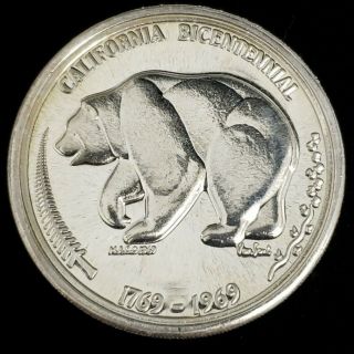 1969 California Bicentennial Medallic Art Co.  28g.  999 Fine Silver 3masm6902