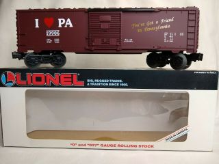 Lionel 6 - 19906 I Love Pennsylvania Box Car