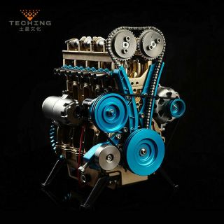 Full Metal Assembled Four - Cylinder Inline Gasoline Engine Model Building Kits