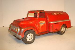 Tonka Red 1957 Ford Gasoline Tanker Pickup Delivery Truck 16 Display Restore