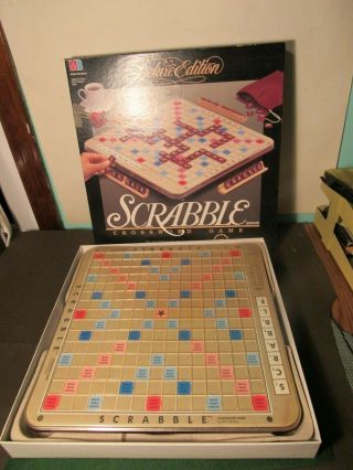 Scrabble Deluxe Turntable Edition Milton Bradley 1989 Game Complete