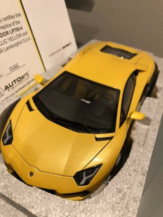 1/18 Autoart Lamborghini Aventador Lp700 - 4 Giallo Orion / Metallic Yellow 74664