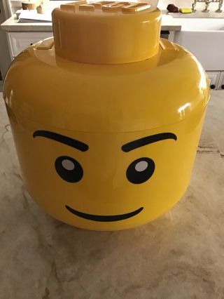 2010 Lego Man Large Yellow Head Sort & Store Carrying Case Happy Face