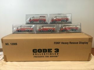 Code 3 Fdny Rescue Company Set With Display Shelf - All