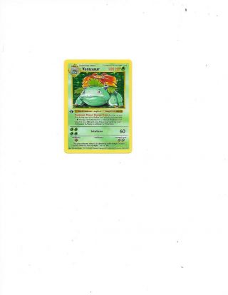 Venusaur 15/102 1st.  Edition Set Pokemon Card Shadowless Holo Foil