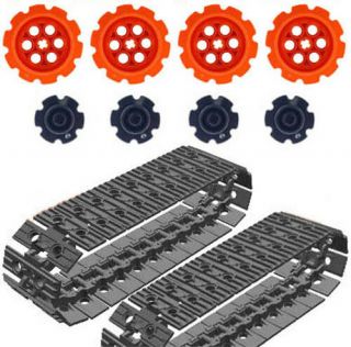 50 Lego Large Tread Links,  8 Sprockets (technic,  Mindstorms,  Robot,  Tracks,  Ev3)