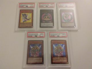 Dark Magician Girl And Related Yugioh Cards,  Japanese Psa 10 Set Of 5