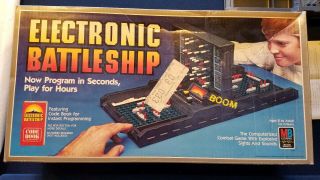 Electronic Battleship Board Game Milton Bradley 1982 W/code Book & Box - -
