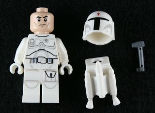 Lego - Star Wars - Rare - White Boba Fett (prototype) W/ Blaster -