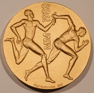 Finland 1982 World Athletic Championships Helsinki 1983 Bronze Gilted Art Medal