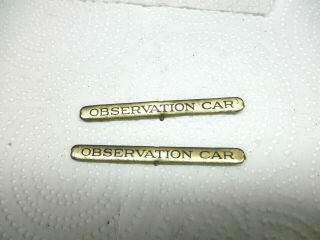 Ives " Observation Car " Brass Plates,  For Standard Gauge