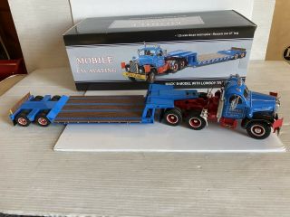 First Gear 1/25 Scale Mack B Model Truck W/lowboy Trailer Mobile Excavating