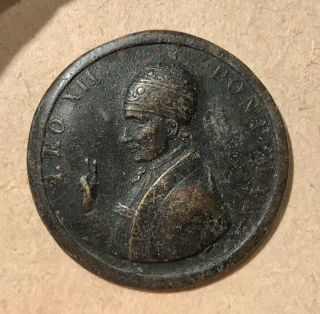 Pope Leo Xii Bronze Papal Medal 1826 Tiara Reverse