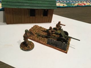 Bolt Action Russian M42 45mm ATG with 3 man crew painted & based 1/56 2