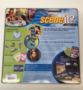 Disney Scene It? 2nd Edition DVD Trivia Family Board Game in Metal Tin 2