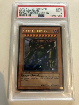 1st Ed Gate Guardian Holo Secret Rare 2002 Yu - Gi - Oh Card Mrd - 000 Psa 9