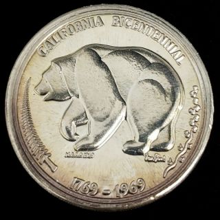 1969 California Bicentennial Medallic Art Co.  28g.  999 Fine Silver 3masm6903