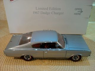 Danbury 1967 Dodge Charger.  1:24.  Rare Le.  Undisplayed.  Old Stock