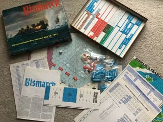 Ah Avalon Hill 1978 - Bismarck Game - Ww2 Atlantic Naval Battle 1941