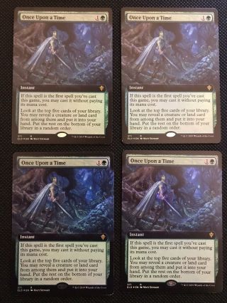 4 X Once Upon A Time Foil Extended Art Mtg Throne Of Eldraine Pack Fresh English
