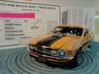 Danbury 1970 Mustang Mach 1.  Rare Twister.  1:24.  Nos.  Docs.  Undisplayed