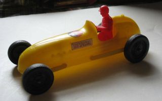 Vintage 60s Processed Plastic Aurora Illinois 500 Special Race Car Nylint Yellow