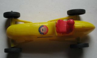 VINTAGE 60S PROCESSED PLASTIC AURORA ILLINOIS 500 SPECIAL RACE CAR NYLINT YELLOW 2